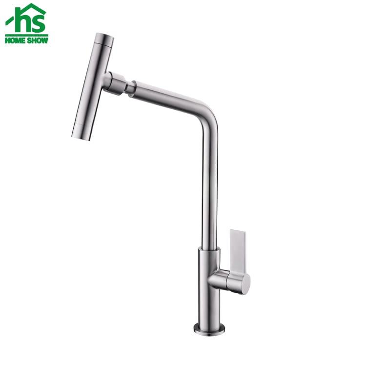 Brushed Nickel Stainless Steel Kitchen Faucets with Pull Out Sprayer C031440