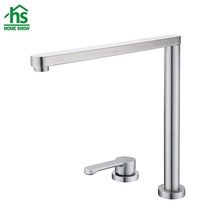 Factory Wholesale 2 Holes Stainless Steel Foldable Spout Kitchen Faucet C031370