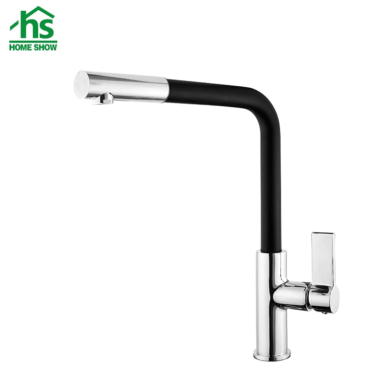 Wholesale Single Handle Pull Out L Shape Brass Spray Kitchen Faucet C03 1219