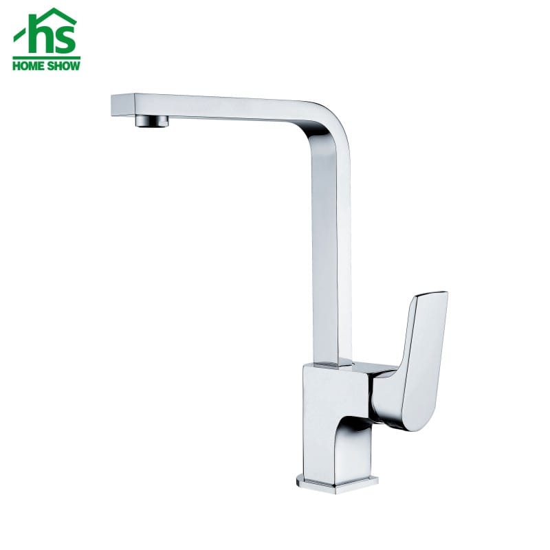 Wholesale Price L-Shaped Single Lever Chrome Kitchen Sink Faucet Tap Factory C03 1331