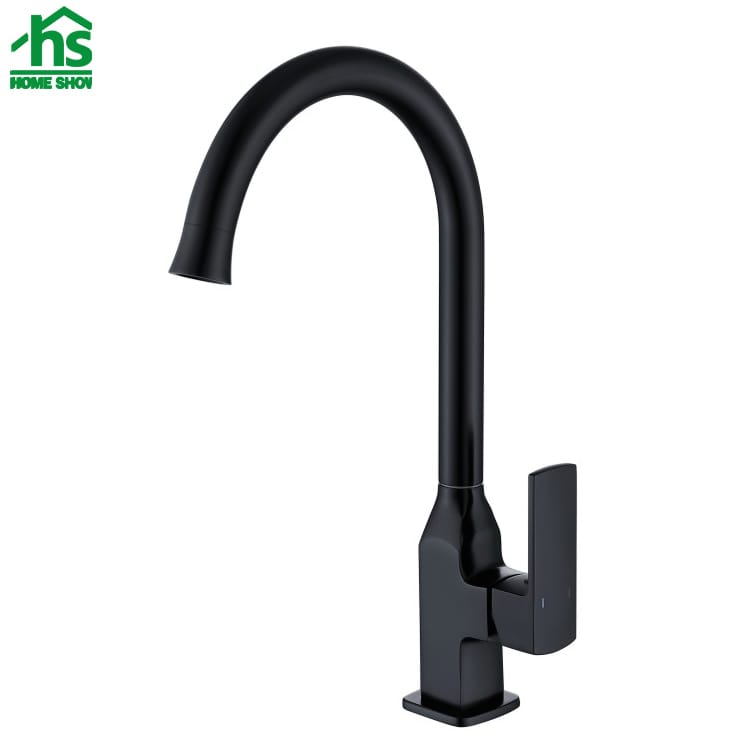 Factory Direct Matt Black Square Main Body Kitchen Faucet Tap C031407