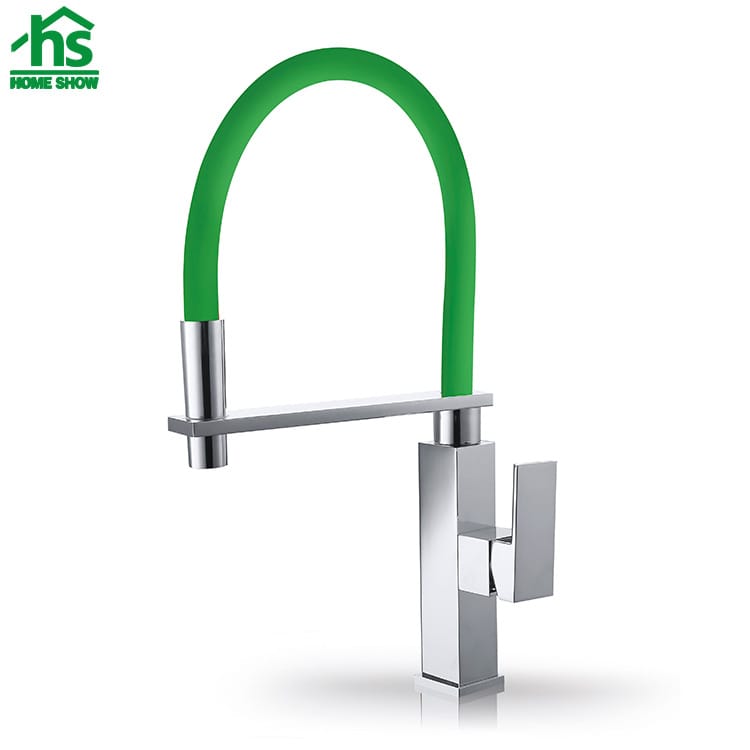 Wholesale Price Green Color Square Body Pull Out Kitchen Faucet C031504