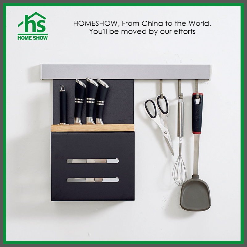 Wholesale Black Kitchen Knife Rack with Hooks for Kitchen Storage G08 1120