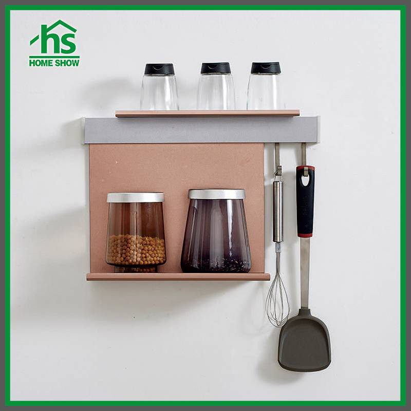 Special Design Wall Mount Multifunction Kitchen Shelf Organizer with Hooks