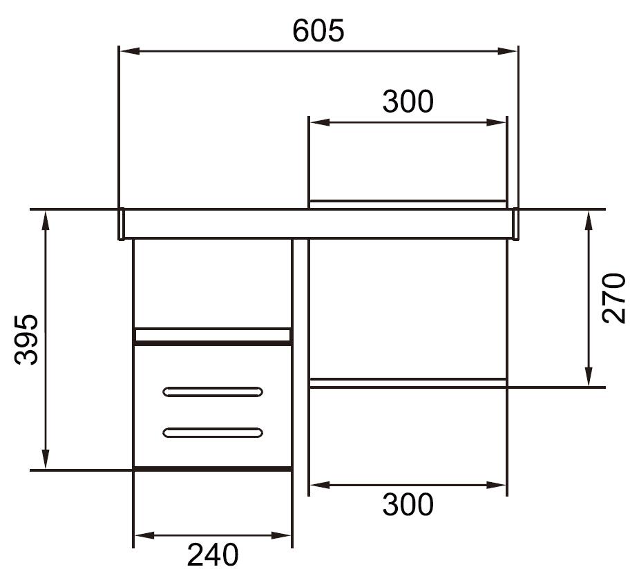 Black Kitchen Wall Hung Aluminum Knife Rack with Shelf