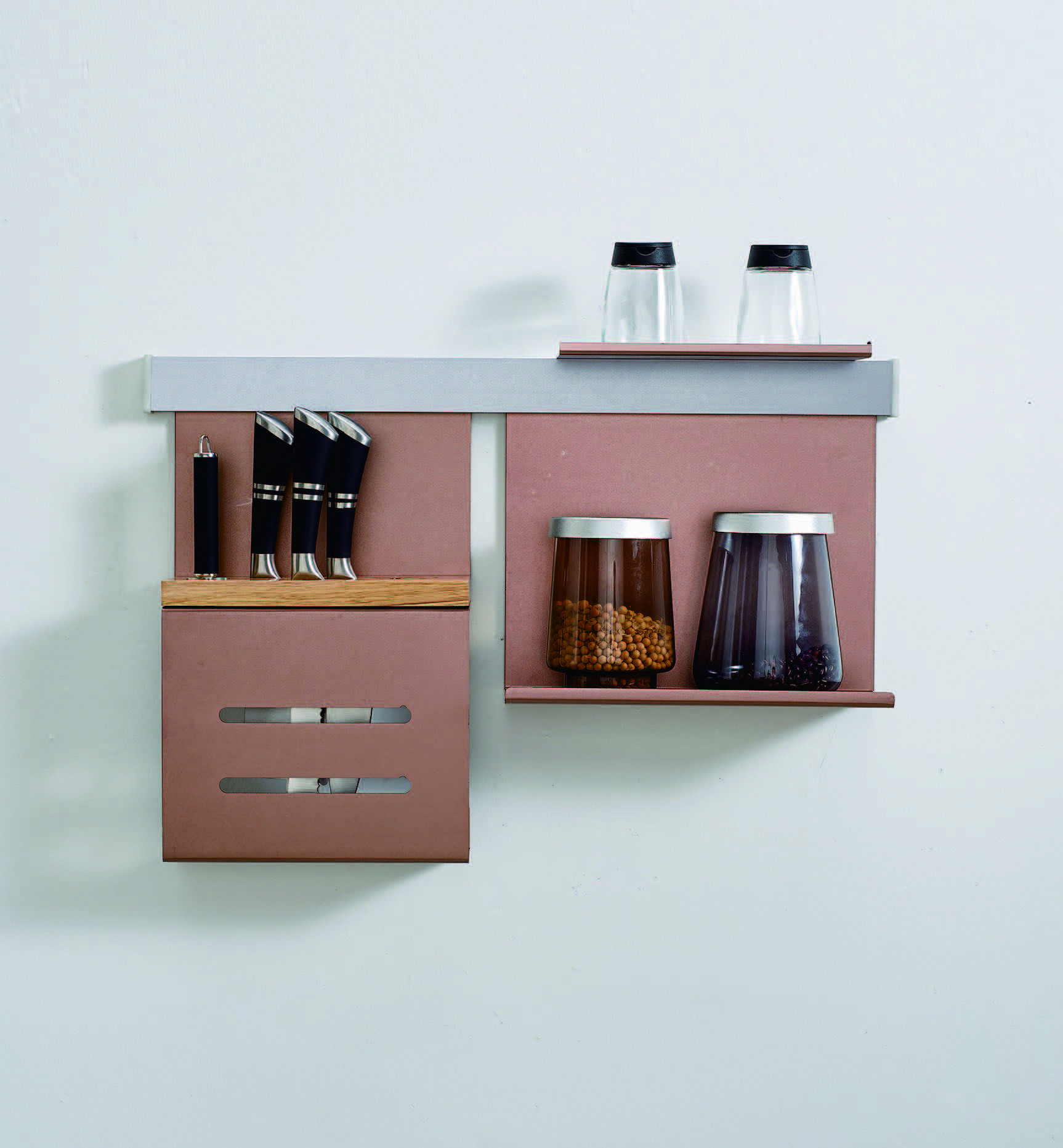 Multi-function Kitchen Accessory Knife Rack with Spice Shelf