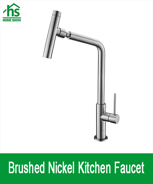 Brushed nickel kitchen faucet