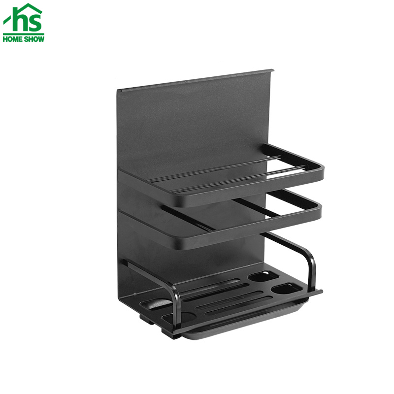 Factory Supply Black Pot Cover Dish Rack Knife Storage Holder for Kitchen