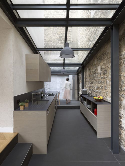 glass roof kitchen 