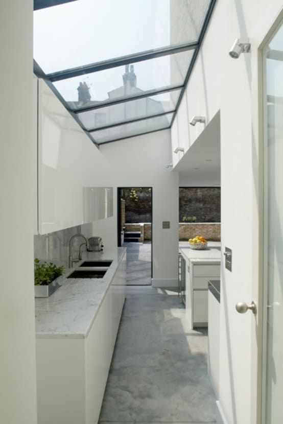 glass roof kitchen 