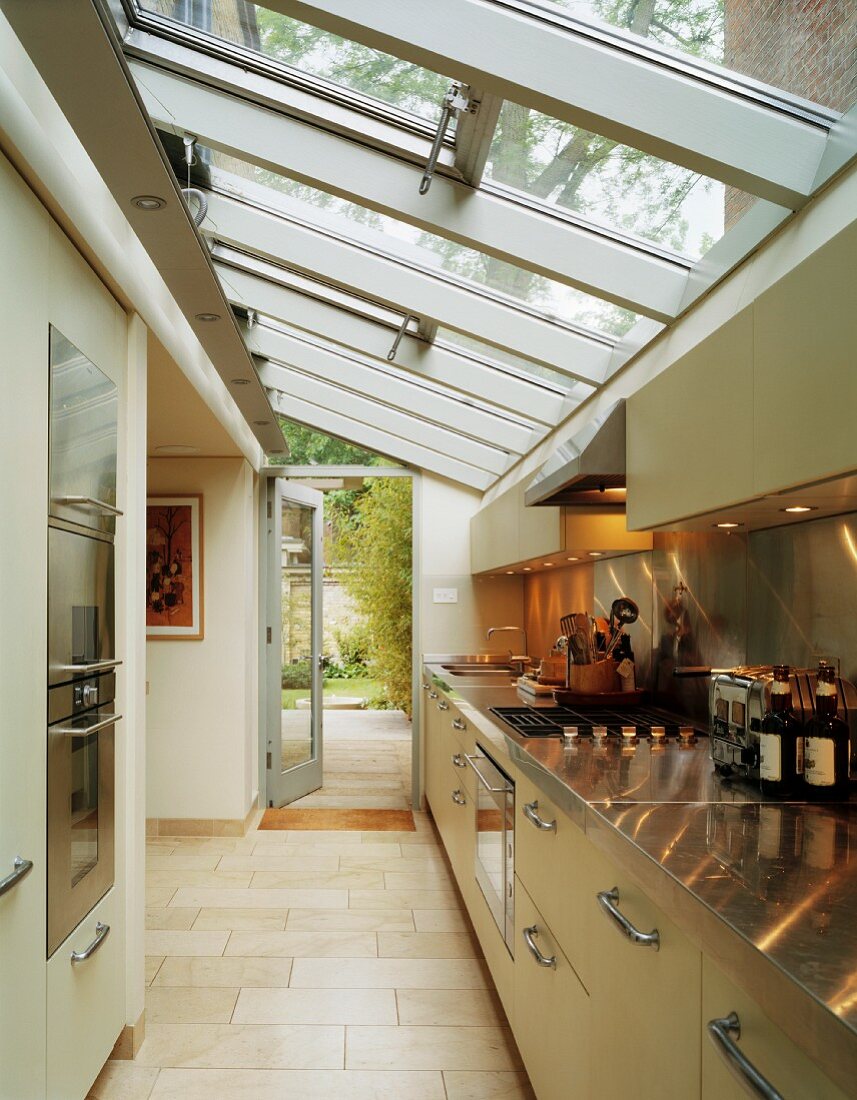 glass roof kitchen