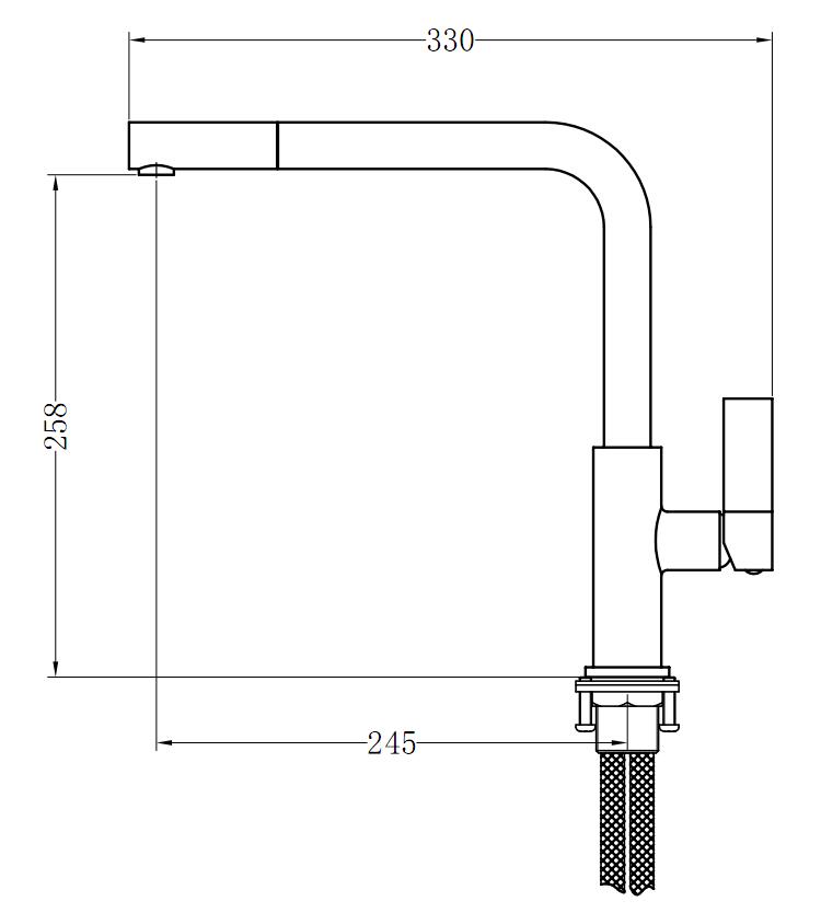 Wholesale Single Handle Pull Out L Shape Brass Spray Kitchen Faucet C03 1219