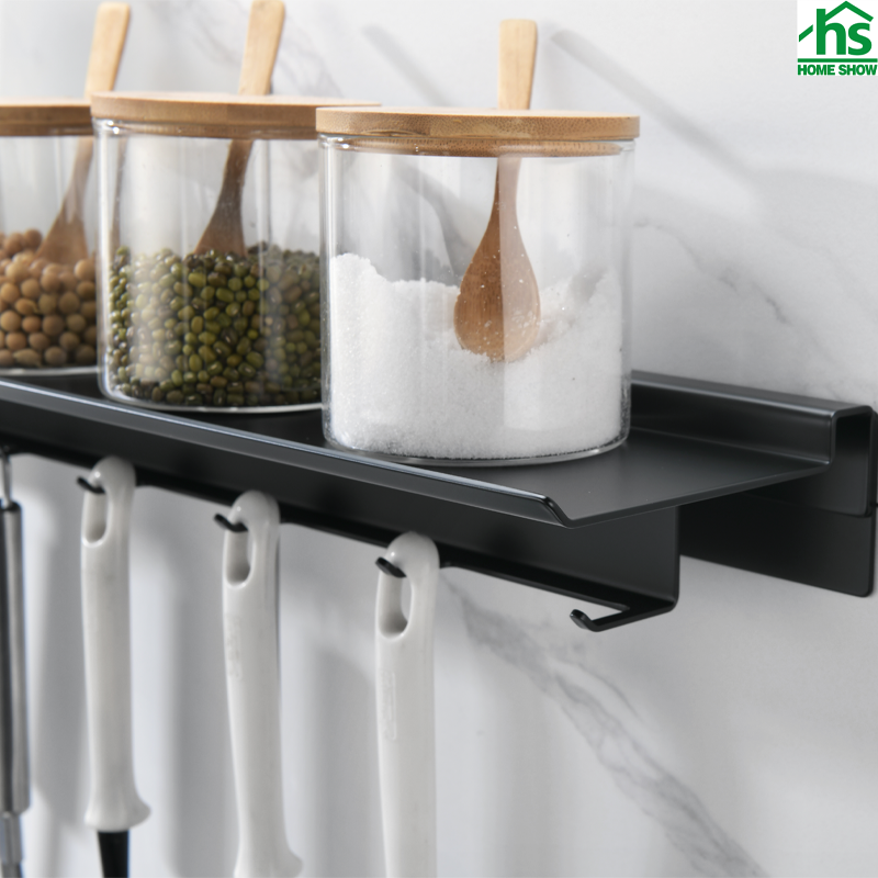 Wholesale Anti Rust Wall Mounted Sus Kitchen Storage Shelf with Hook