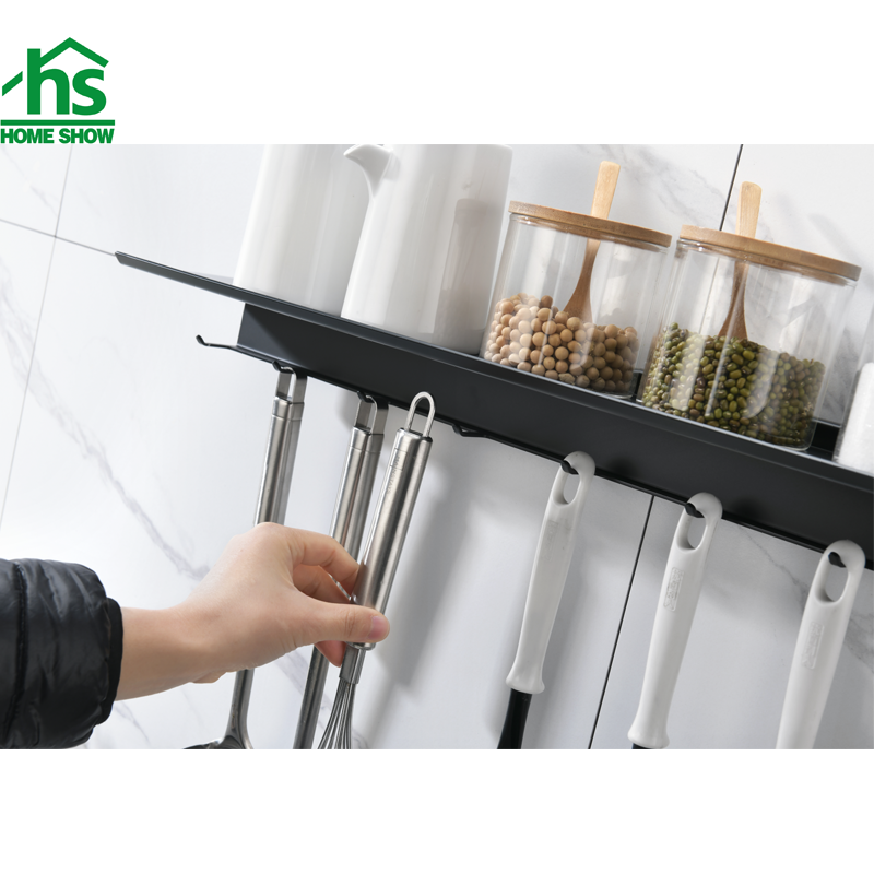 Wholesale Anti Rust Wall Mounted Sus Kitchen Storage Shelf with Hook