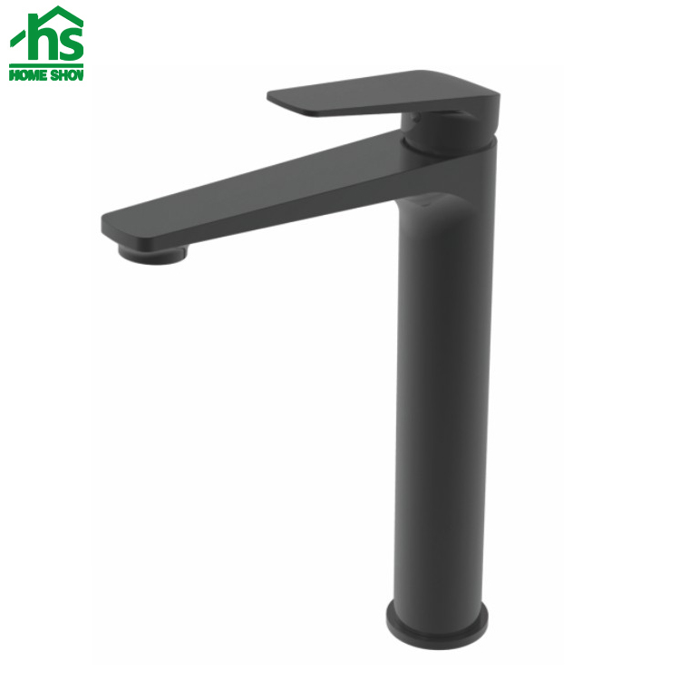 Manufacturer Supply Italian Style High Spray Black Color Basin Mixer 