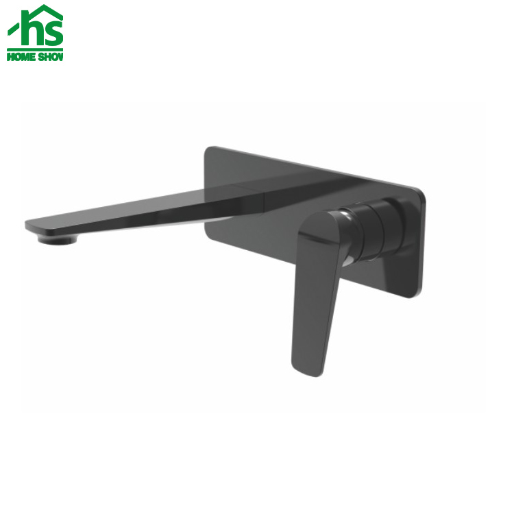 Wholesale Wall Mounted Black Basin Faucet Taps Hot Cold Water Basin Shower Mixer M02 1259