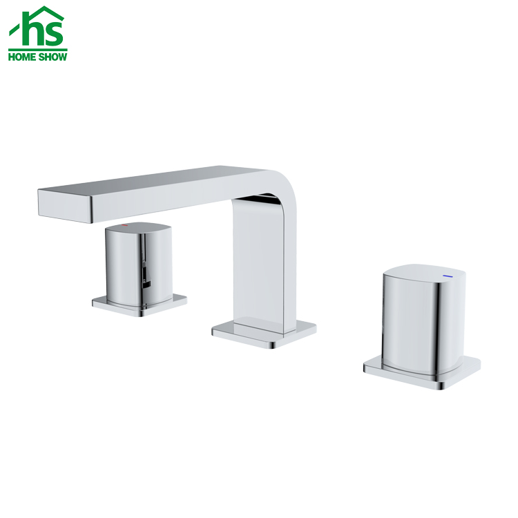 Factory Supply Deck Mounted  Chrome 3 Holes  Basin Mixer Basin Faucet