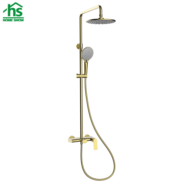 Wholesale OEM Service Gold Color Bath Rain Shower System Set with Handheld Shower Factory