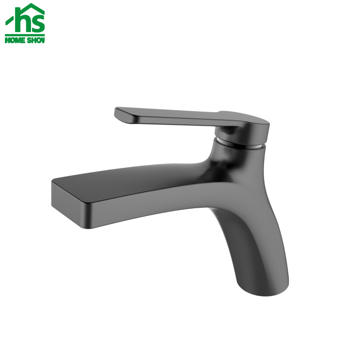 Factory Wholesale Electroplated Matt Black Basin Mixer Brass Bath Faucet Taps