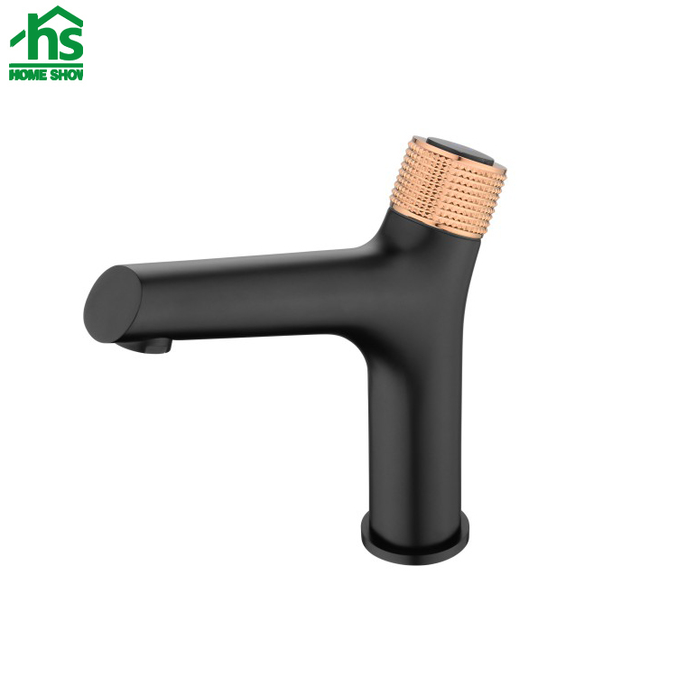 Wholesale Tree Shape Brass Gold And Black Water Taps High End Bathroom Faucets Factory