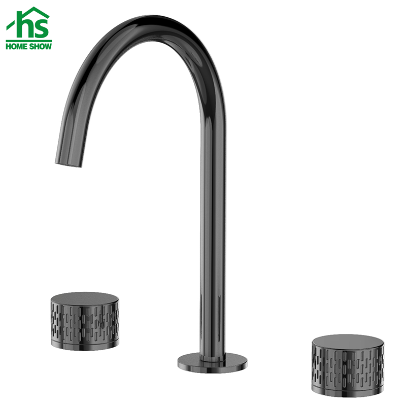 Wholesale Price Deck Mounted Gun Gray 3 Holes Basin Faucet for Bathroom M25 6006