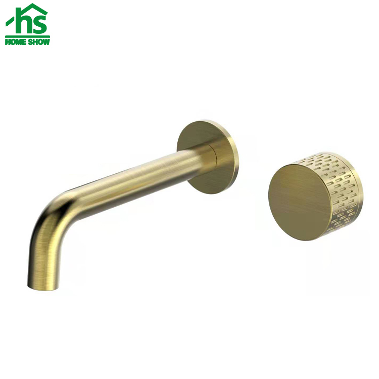 Custom Two Holes Single Lever Brass Gold Chrome Wall Mount Bathroom Faucets Factory M25 5005
