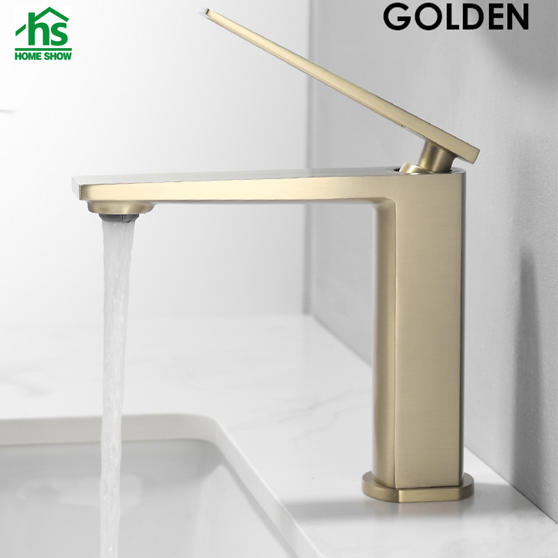 Factory OEM Hollow Handle Golden Hotel Brass Basin Faucet for Bathroom M30 3001