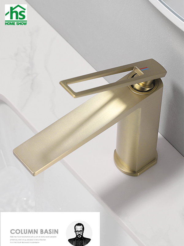 Factory OEM Hollow Handle Golden Hotel Brass Basin Faucet for Bathroom M30 3001