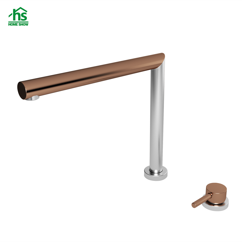 Rose Gold Fold-able Adjustable Spout Height Lift-able Kitchen Tap C03 1607