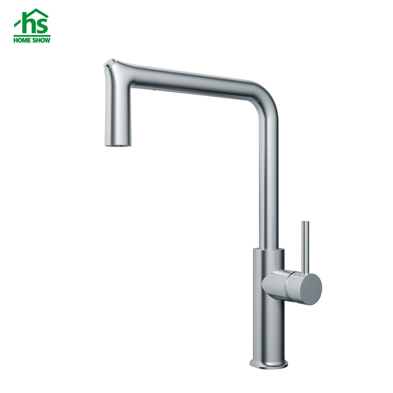 Wholesale Brushed  Stainless Steel Pull Out Sprayer Kitchen Faucet C03 1679
