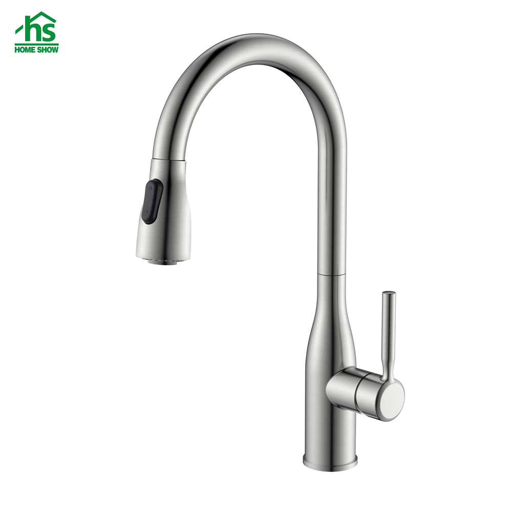 Wholesale Chrome Zinc Alloy Pull Out Kitchen Sink Faucet C03 1655