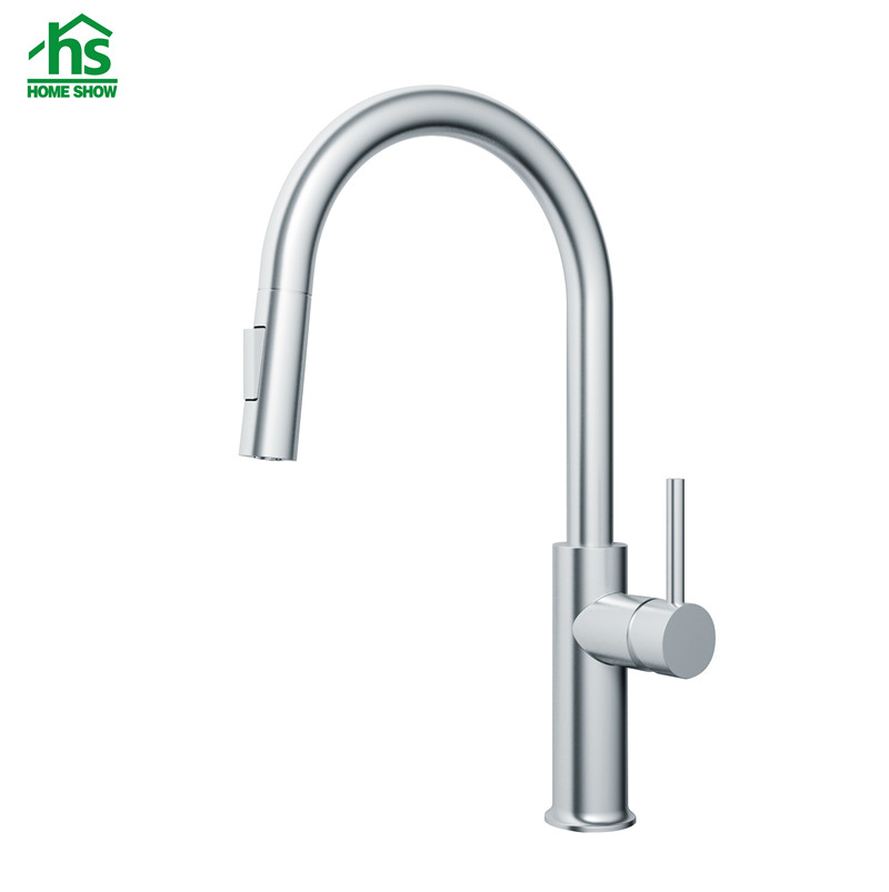  OEM Economic Cheap Two Function Stainless Steel Pull Out Kitchen Faucet C03 1668