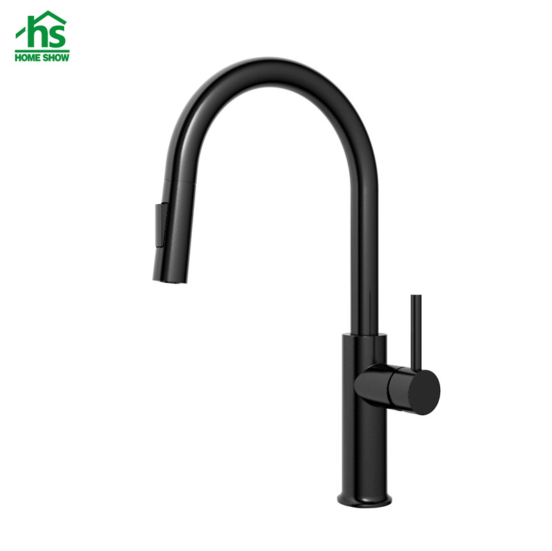 ODM Matt Black with Brushed Gold Spray Stainless Steel Kitchen Sink Tap C03 1661