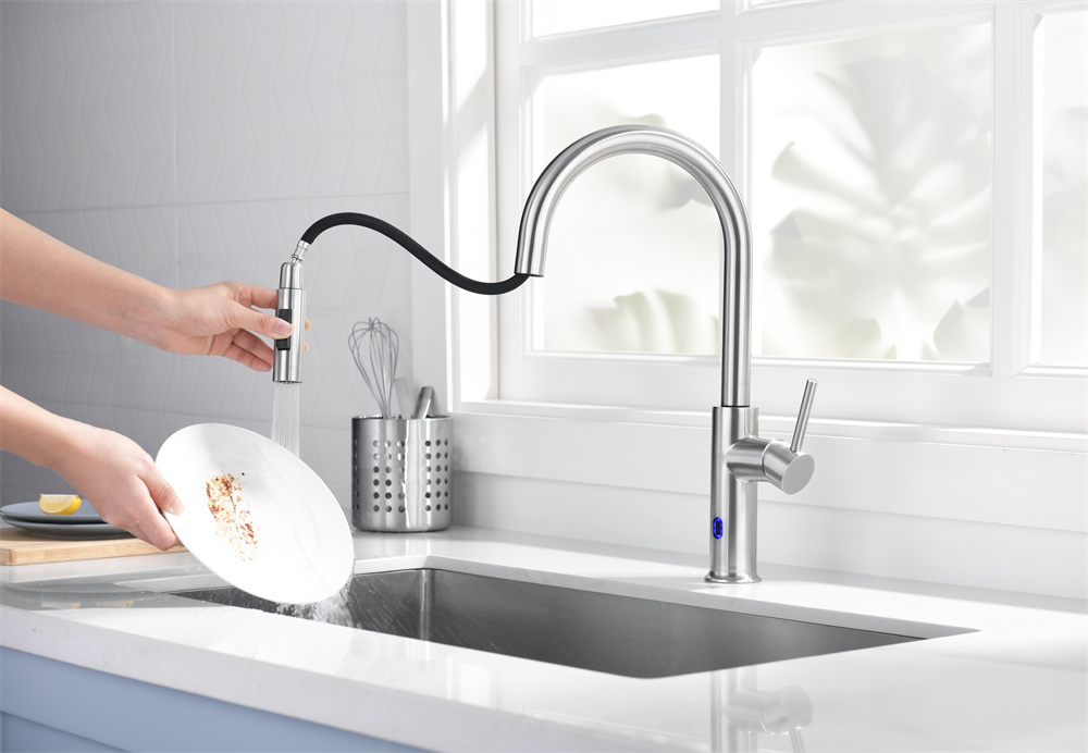 Stainless Steel Automatic Sensor Water Saving Kitchen Mixer Faucet C03 1732