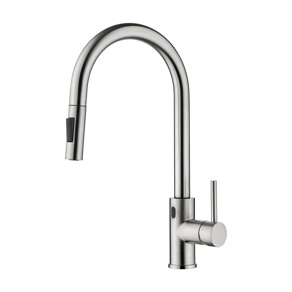 Low Price Wholesale Brushed Sensor Pull Out Kitchen Faucet C03 1736