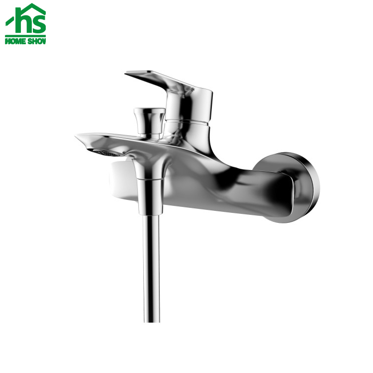 Wall mounted brass material chrome bath shower mixer faucet  D17 1002