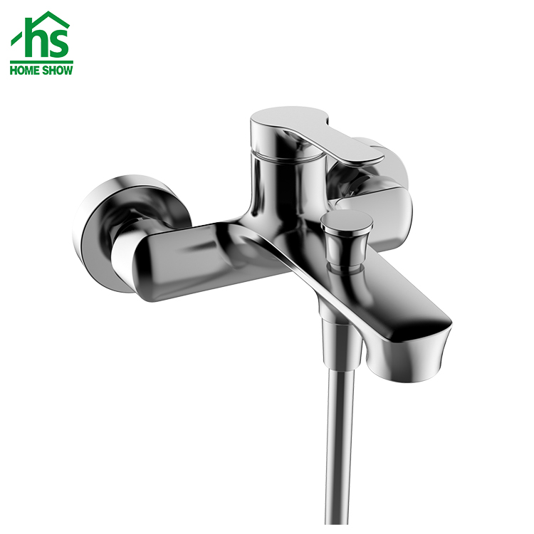 Wall mounted brass material chrome bath shower mixer faucet  D17 1002