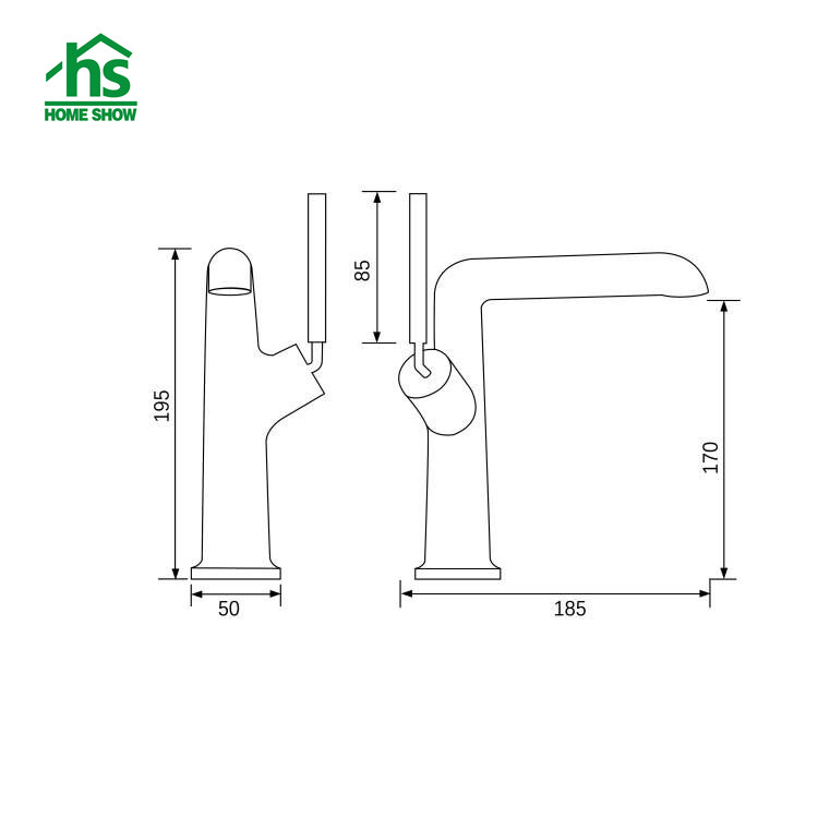 Manufacturer OEM Black Color Brass Single Lever Basin Mixer Faucet M02 1789