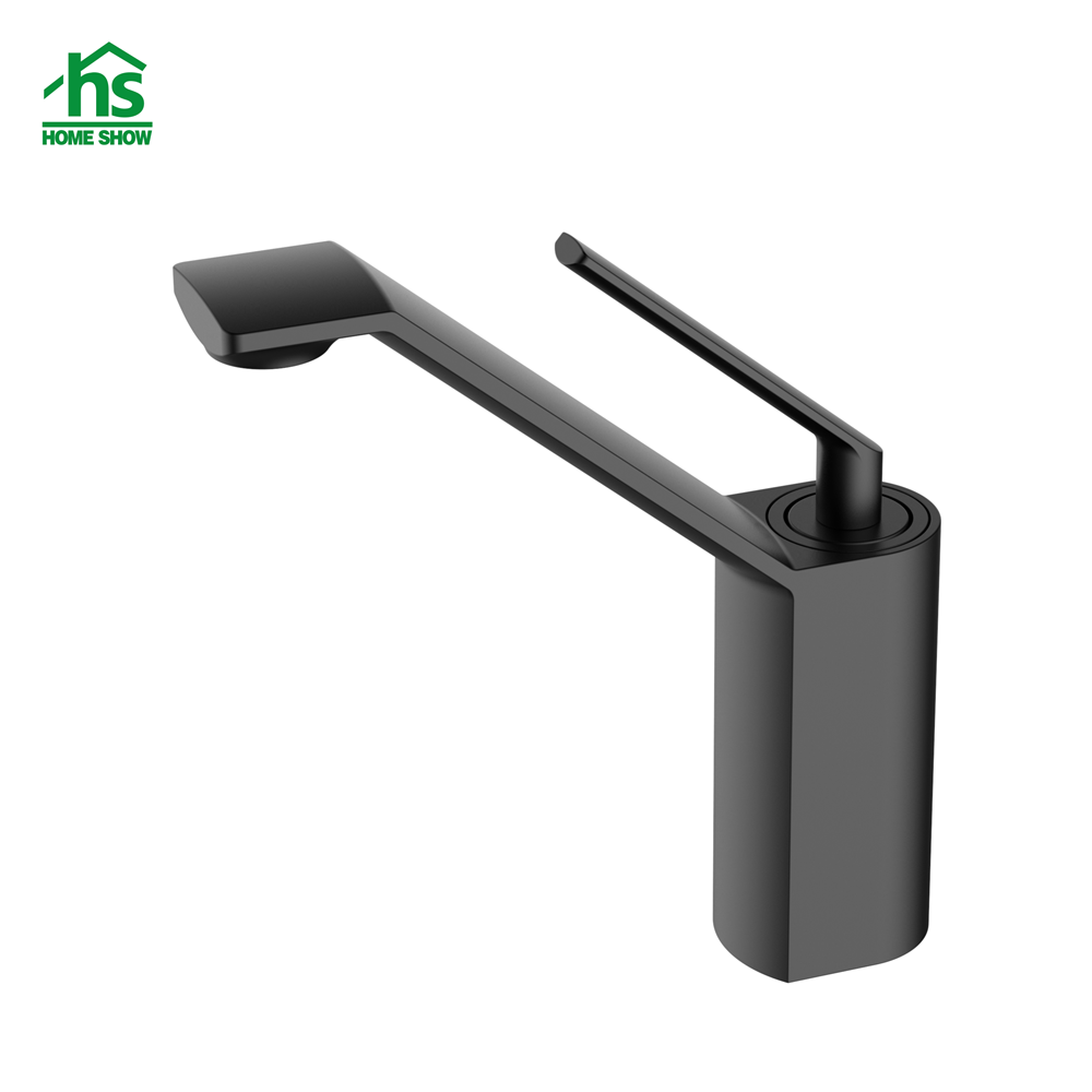Chinese Faucet Supplier Tall Size Brass Single Level Matt Black Basin Mixer Faucet M42 2002