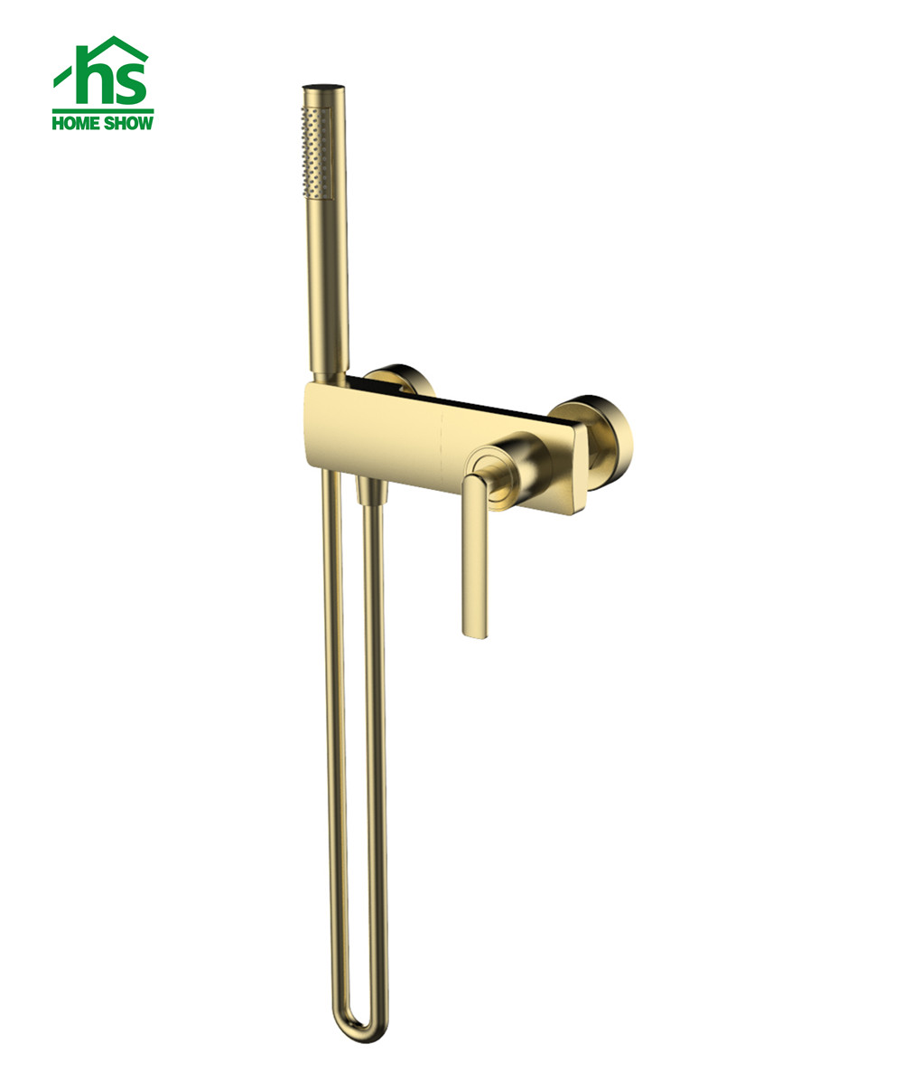 Chinese Supplier Brushed Gold Brass Material 3 Function Hidden Spout Bathroom Shower Set D42 4003