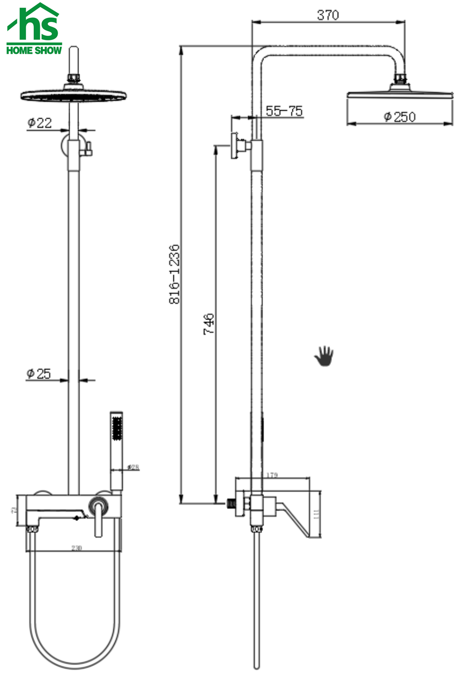 Factory OEM Chrome Brass Material 3 Function Hidden Spout Bathroom Shower Set D42 1003