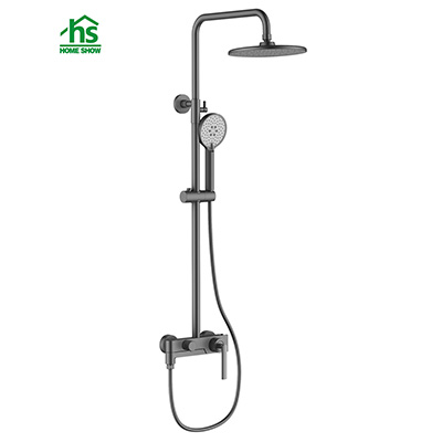 Chinese Factory Gun Grey Brass Material 3 Function Hidden Spout Bathtoom Shower Set D42 3003