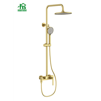 Chinese Supplier Brushed Gold Brass Material 3 Function Hidden Spout Bathtoom Shower Set D42 4003