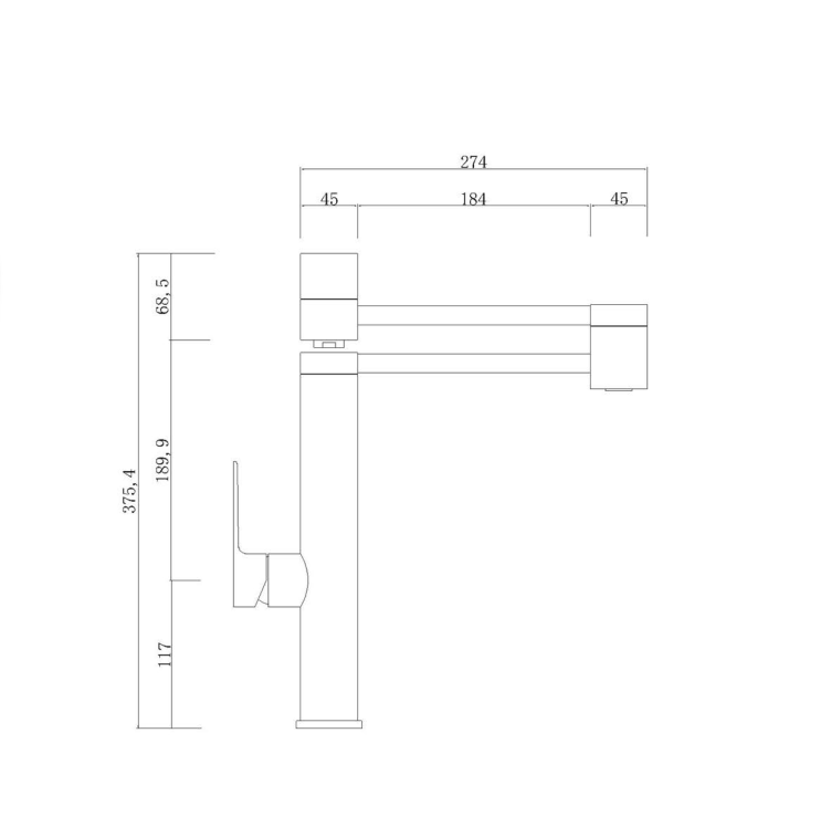 New Arrival Customized Chrome Deck Mount Brass Two Spout Fold-able Rotating Kitchen Sink Faucet C03 1767