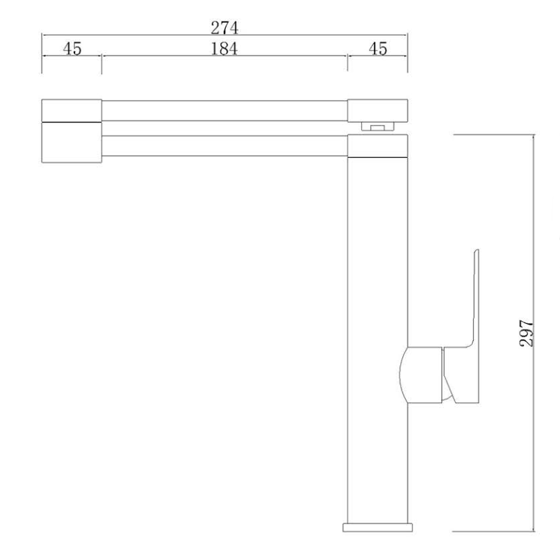 Factory New Customized Brass Chrome Deck Mount Two Spout Fold-able Rotating Kitchen Sink Faucet C03 1765