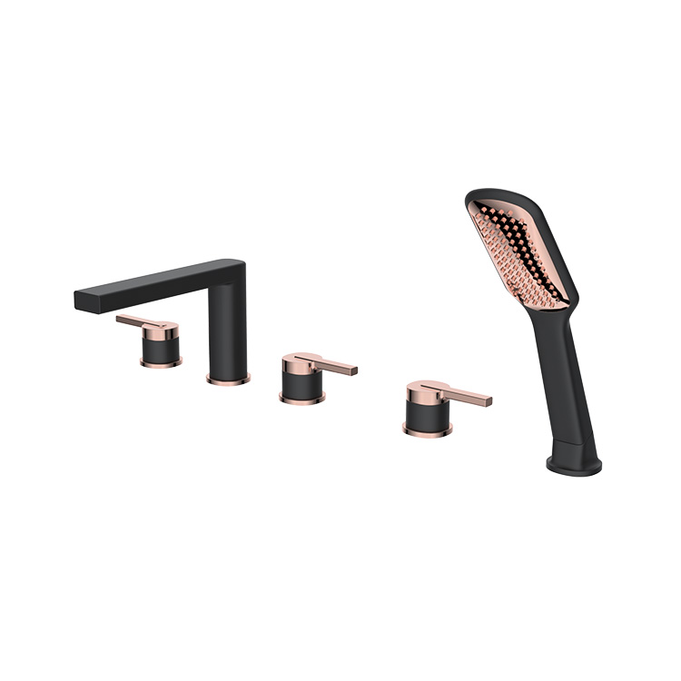 Hot Selling Hotel Bathroom Brass Material Single Handle RoseGold and Black Basin Mixer M38 1001