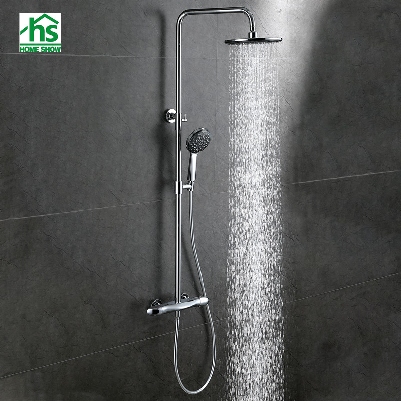 OEM wholesale luxury hotel bathroom gun grey wall mounted design brass material shower faucet