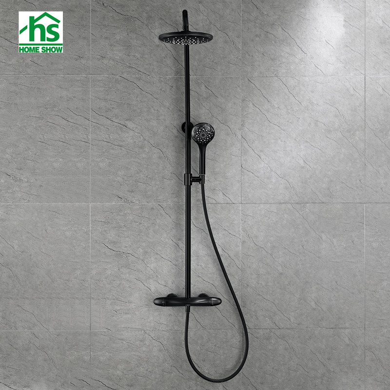 OEM wholesale luxury hotel bathroom gun grey wall mounted design brass material shower faucet