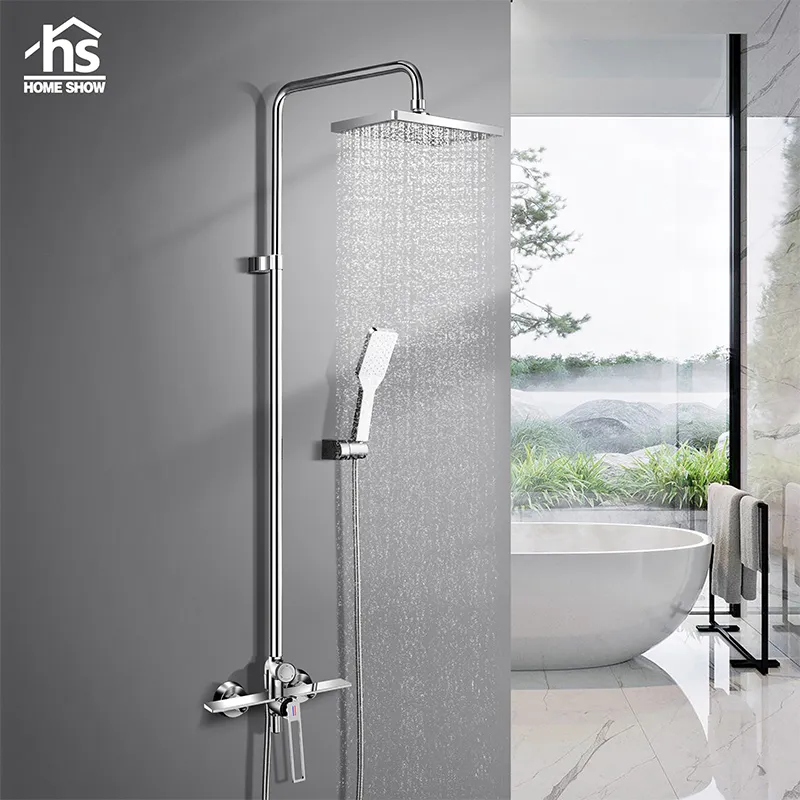 High Quality Manufacturer Hollow Handle Customized Brass Bathroom Shower Rain Shower Set D30 1003