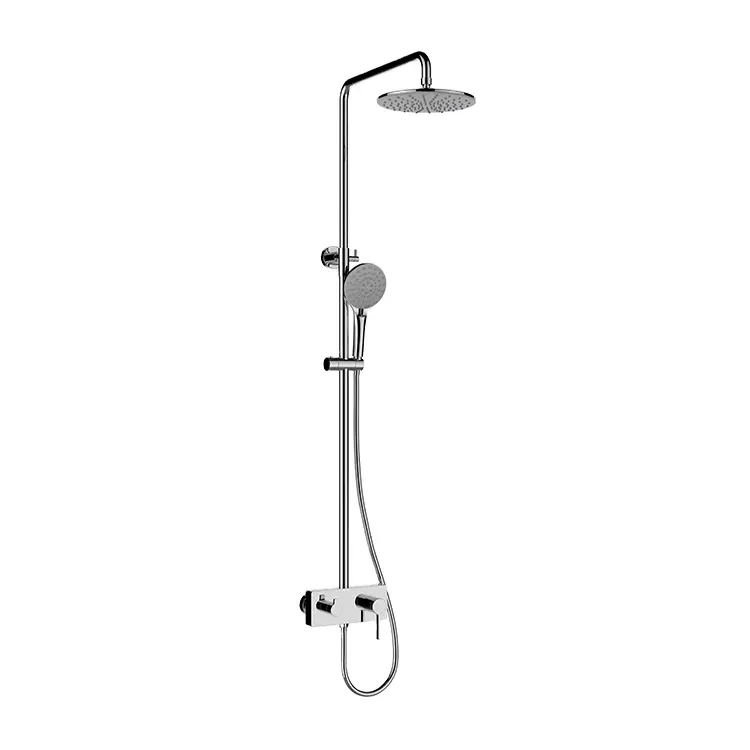 New Version Classic Matte Brass Black Wall Mounted Bathroom Shower Set with Shelf  D05 1403